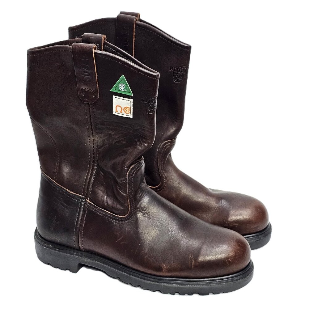 Red Wing Steel Toe Cowboy Work/Barn Boots – Size 8D, CSA Certified, Made in USA